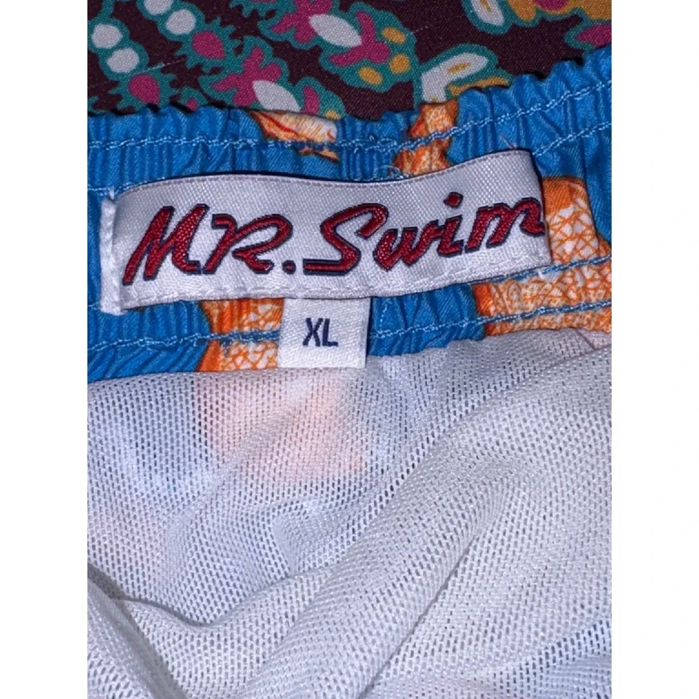 Mr. Swim Pina Colada Blue The Dale Swim Trunks Mens XL MR-201-67 NWT